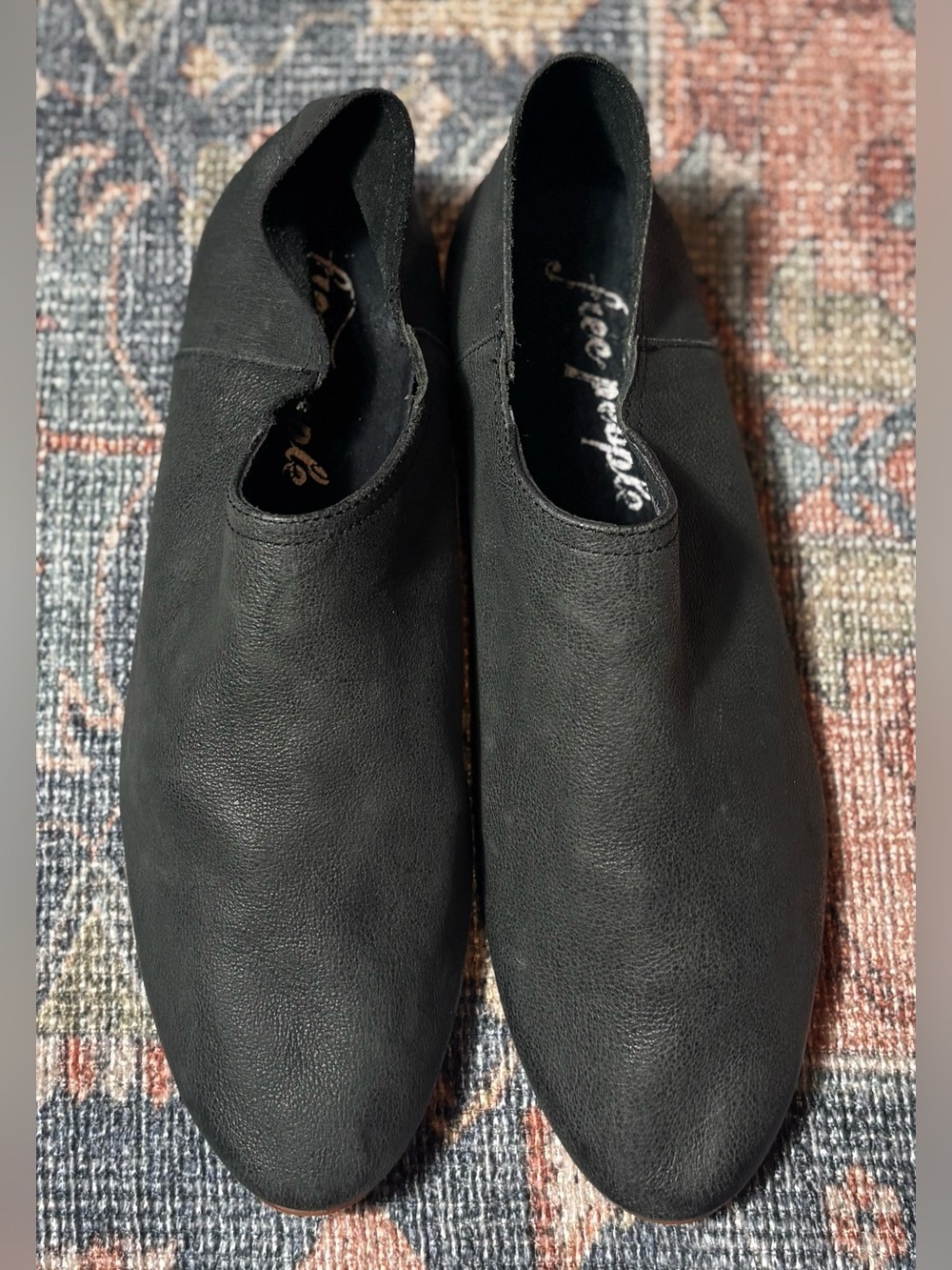 Free People Azalea Black Leather Ankle Booties Women’s Size 8.5 New Boho